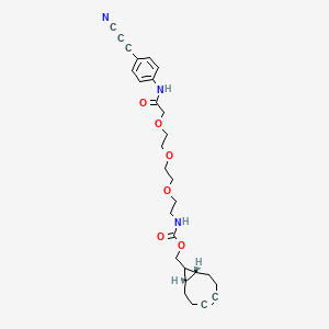 molecular formula C28H33N3O6 B12930184 rel-(1R,8S,9s)-Bicyclo[6.1.0]non-4-yn-9-ylmethyl (2-(2-(2-(2-((4-(cyanoethynyl)phenyl)amino)-2-oxoethoxy)ethoxy)ethoxy)ethyl)carbamate 