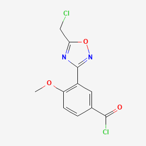 molecular formula C11H8Cl2N2O3 B1293020 3-[5-(Chloromethyl)-1,2,4-oxadiazol-3-yl]-4-methoxybenzoyl chloride CAS No. 1119449-67-0