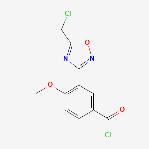 molecular formula C11H8Cl2N2O3 B1293020 3-[5-(氯甲基)-1,2,4-噁二唑-3-基]-4-甲氧基苯甲酰氯 CAS No. 1119449-67-0