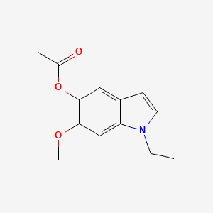 molecular formula C13H15NO3 B12930233 1-Ethyl-6-methoxy-1H-indol-5-yl acetate 