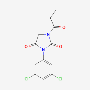 molecular formula C12H10Cl2N2O3 B12930264 Hydantoin, 3-(3,5-dichlorophenyl)-1-propionyl- CAS No. 32955-84-3