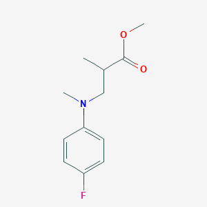 molecular formula C12H16FNO2 B12930304 Methyl 3-((4-fluorophenyl)(methyl)amino)-2-methylpropanoate 