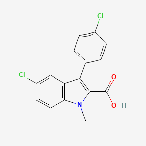 molecular formula C16H11Cl2NO2 B1293031 5-chloro-3-(4-chlorophenyl)-1-methyl-1H-indole-2-carboxylic acid CAS No. 1017791-24-0