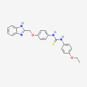 molecular formula C23H22N4O2S B12930348 Thiourea, N-(4-(1H-benzimidazol-2-ylmethoxy)phenyl)-N'-(4-ethoxyphenyl)- CAS No. 84484-05-9