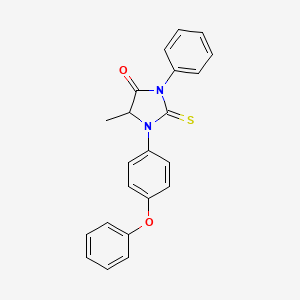 molecular formula C22H18N2O2S B12930397 4-Imidazolidinone, 5-methyl-1-(4-phenoxyphenyl)-3-phenyl-2-thioxo- CAS No. 677796-64-4