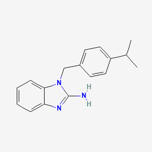 molecular formula C17H19N3 B12930429 1-{[4-(Propan-2-yl)phenyl]methyl}-1H-benzimidazol-2-amine CAS No. 37743-75-2