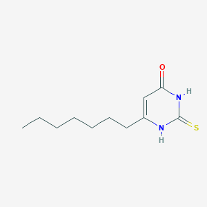 molecular formula C11H18N2OS B12930441 6-heptyl-2-sulfanylidene-1H-pyrimidin-4-one CAS No. 53554-46-4