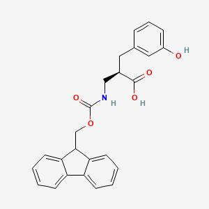 molecular formula C25H23NO5 B12930477 (R)-3-((((9H-Fluoren-9-yl)methoxy)carbonyl)amino)-2-(3-hydroxybenzyl)propanoic acid 