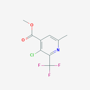 molecular formula C9H7ClF3NO2 B12930534 Methyl 3-chloro-6-methyl-2-(trifluoromethyl)isonicotinate 