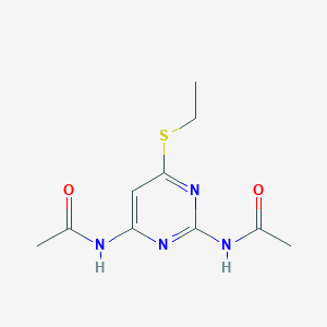 molecular formula C10H14N4O2S B12930658 N,N'-(6-(ethylthio)pyrimidine-2,4-diyl)diacetamide CAS No. 88380-66-9