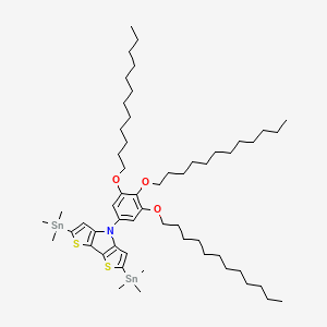 molecular formula C56H97NO3S2Sn2 B12930696 trimethyl-[7-(3,4,5-tridodecoxyphenyl)-10-trimethylstannyl-3,11-dithia-7-azatricyclo[6.3.0.02,6]undeca-1(8),2(6),4,9-tetraen-4-yl]stannane 