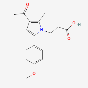 molecular formula C17H19NO4 B1293070 3-[3-acetyl-5-(4-methoxyphenyl)-2-methyl-1H-pyrrol-1-yl]propanoic acid CAS No. 913837-62-4