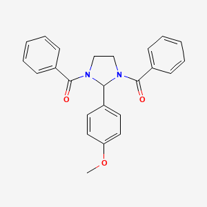 molecular formula C24H22N2O3 B12930737 Imidazolidine, 1,3-dibenzoyl-2-(4-methoxyphenyl)- CAS No. 112629-61-5