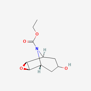 molecular formula C10H15NO4 B12930772 rel-Ethyl (1R,2R,4S,5S,7r)-7-hydroxy-3-oxa-9-azatricyclo[3.3.1.02,4]nonane-9-carboxylate 