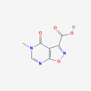 molecular formula C7H5N3O4 B1293087 5-Methyl-4-oxo-4,5-dihydroisoxazolo[5,4-d]pyrimidine-3-carboxylic acid CAS No. 1104927-34-5