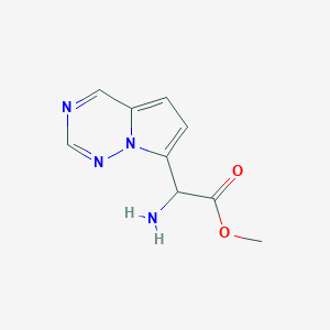molecular formula C9H10N4O2 B12930929 Methyl 2-amino-2-(pyrrolo[2,1-f][1,2,4]triazin-7-yl)acetate 