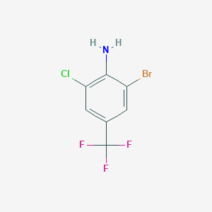 molecular formula C7H4BrClF3N B012931 2-Bromo-6-chloro-4-(trifluoromethyl)aniline CAS No. 109919-26-8