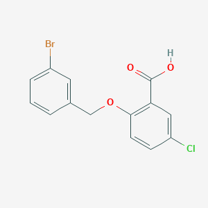 molecular formula C14H10BrClO3 B1293105 2-[(3-Bromobenzyl)oxy]-5-chlorobenzoic acid CAS No. 1096910-95-0