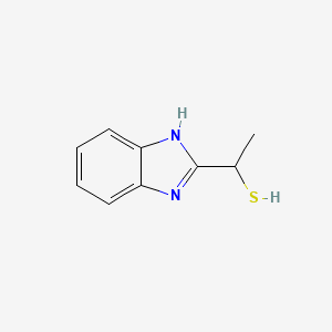 molecular formula C9H10N2S B12931074 1-(1H-benzimidazol-2-yl)ethanethiol CAS No. 3176-70-3