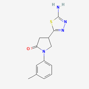 molecular formula C13H14N4OS B1293111 4-(5-Amino-1,3,4-thiadiazol-2-yl)-1-(3-methylphenyl)pyrrolidin-2-one CAS No. 1142202-29-6