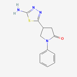molecular formula C12H12N4OS B1293113 4-(5-Amino-1,3,4-thiadiazol-2-yl)-1-phenylpyrrolidin-2-one CAS No. 1142202-31-0