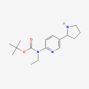 molecular formula C16H25N3O2 B12931134 tert-Butyl ethyl(5-(pyrrolidin-2-yl)pyridin-2-yl)carbamate 
