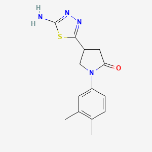 molecular formula C14H16N4OS B1293114 4-(5-Amino-1,3,4-thiadiazol-2-yl)-1-(3,4-dimethylphenyl)pyrrolidin-2-one CAS No. 1142202-34-3
