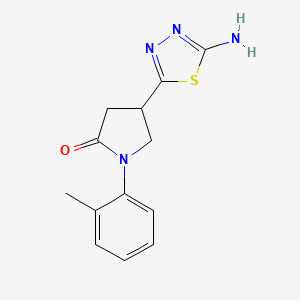 molecular formula C13H14N4OS B1293115 4-(5-Amino-1,3,4-thiadiazol-2-yl)-1-(2-methylphenyl)pyrrolidin-2-one CAS No. 1142202-37-6
