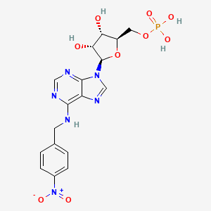 molecular formula C17H19N6O9P B12931174 N-[(4-Nitrophenyl)methyl]adenosine 5'-(dihydrogen phosphate) CAS No. 63591-33-3