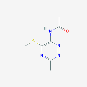 molecular formula C7H10N4OS B12931183 N-[3-Methyl-5-(methylsulfanyl)-1,2,4-triazin-6-yl]acetamide CAS No. 89730-85-8