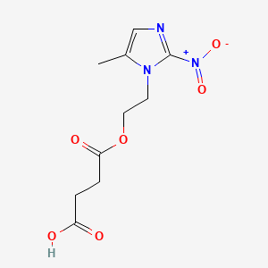 molecular formula C10H13N3O6 B12931235 Succinic acid, mono(2-(5-methyl-2-nitroimidazol-1-yl)ethyl) ester CAS No. 23571-46-2