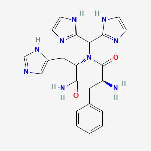 molecular formula C22H25N9O2 B12931279 L-Phenylalanyl-N-(di-1H-imidazoL-2-ylmethyl)-L-histidinamide 