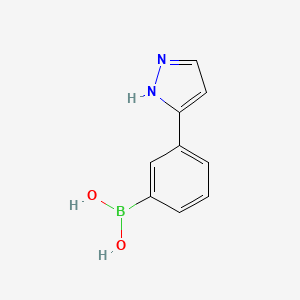 molecular formula C9H9BN2O2 B1293131 [3-(1H-pyrazol-3-yl)phenyl]boronic acid CAS No. 1100095-25-7