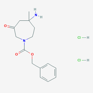 molecular formula C15H22Cl2N2O3 B12931317 Benzyl 5-amino-5-methyl-3-oxoazepane-1-carboxylate dihydrochloride 