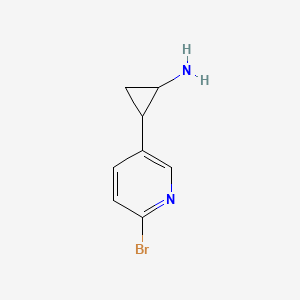 molecular formula C8H9BrN2 B12931325 2-(6-Bromopyridin-3-yl)cyclopropan-1-amine 