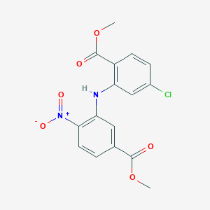 molecular formula C16H13ClN2O6 B12931329 Methyl 4-chloro-2-((5-(methoxycarbonyl)-2-nitrophenyl)amino)benzoate 