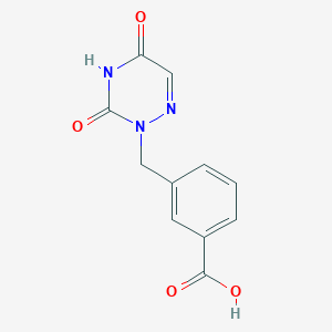 molecular formula C11H9N3O4 B12931351 3-((3,5-Dioxo-4,5-dihydro-1,2,4-triazin-2(3H)-yl)methyl)benzoic acid CAS No. 62003-14-9