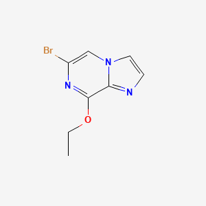 molecular formula C8H8BrN3O B12931356 6-Bromo-8-ethoxyimidazo[1,2-A]pyrazine CAS No. 142744-36-3