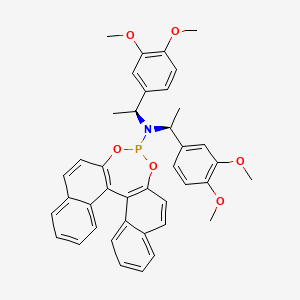 molecular formula C40H38NO6P B12931357 N,N-bis[(1S)-1-(3,4-dimethoxyphenyl)ethyl]-12,14-dioxa-13-phosphapentacyclo[13.8.0.02,11.03,8.018,23]tricosa-1(15),2(11),3,5,7,9,16,18,20,22-decaen-13-amine 