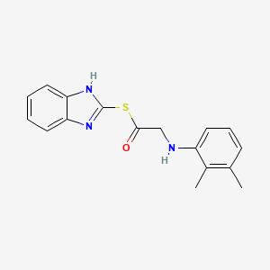molecular formula C17H17N3OS B12931359 Ethanethioic acid, ((2,3-dimethylphenyl)amino)-, S-1H-benzimidazol-2-yl ester CAS No. 83408-79-1