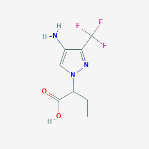 molecular formula C8H10F3N3O2 B1293144 2-[4-amino-3-(trifluoromethyl)-1H-pyrazol-1-yl]butanoic acid 