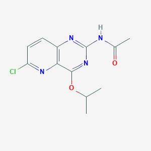 molecular formula C12H13ClN4O2 B12931519 N-{6-Chloro-4-[(propan-2-yl)oxy]pyrido[3,2-d]pyrimidin-2-yl}acetamide CAS No. 897362-16-2