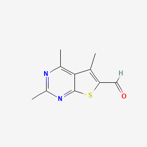 molecular formula C10H10N2OS B1293153 2,4,5-Trimethylthieno[2,3-d]pyrimidine-6-carbaldehyde 