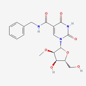 molecular formula C18H21N3O7 B12931540 N-benzyl-1-[(2R,3R,4R,5R)-4-hydroxy-5-(hydroxymethyl)-3-methoxyoxolan-2-yl]-2,4-dioxopyrimidine-5-carboxamide 