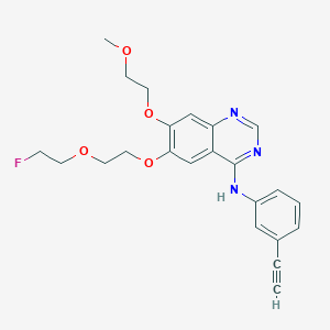 molecular formula C23H24FN3O4 B12931576 N-(3-Ethynylphenyl)-6-(2-(2-fluoroethoxy)ethoxy)-7-(2-methoxyethoxy)quinazolin-4-amine 