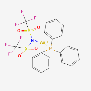 molecular formula C20H15AuF6NO4PS2 B12931621 bis(trifluoromethylsulfonyl)azanide;gold(1+);triphenylphosphane 