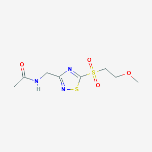 molecular formula C8H13N3O4S2 B12931673 N-{[5-(2-Methoxyethanesulfonyl)-1,2,4-thiadiazol-3-yl]methyl}acetamide CAS No. 922505-03-1
