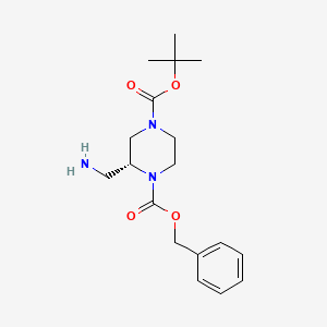 1-benzyl 4-tert-butyl (2R)-2-(aminomethyl)piperazine-1,4-dicarboxylate