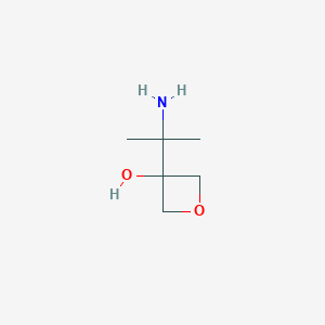 molecular formula C6H13NO2 B12931707 3-(2-Aminopropan-2-yl)oxetan-3-ol 