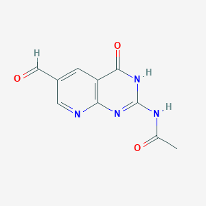 molecular formula C10H8N4O3 B12931798 N-(6-Formyl-4-oxo-1,4-dihydropyrido[2,3-d]pyrimidin-2-yl)acetamide CAS No. 87373-56-6
